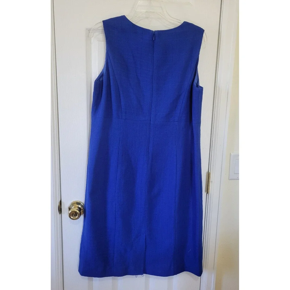 Chadwicks Royal Blue‎ Dress and Coat Set 2pc Textured Sheath Jacket 16P